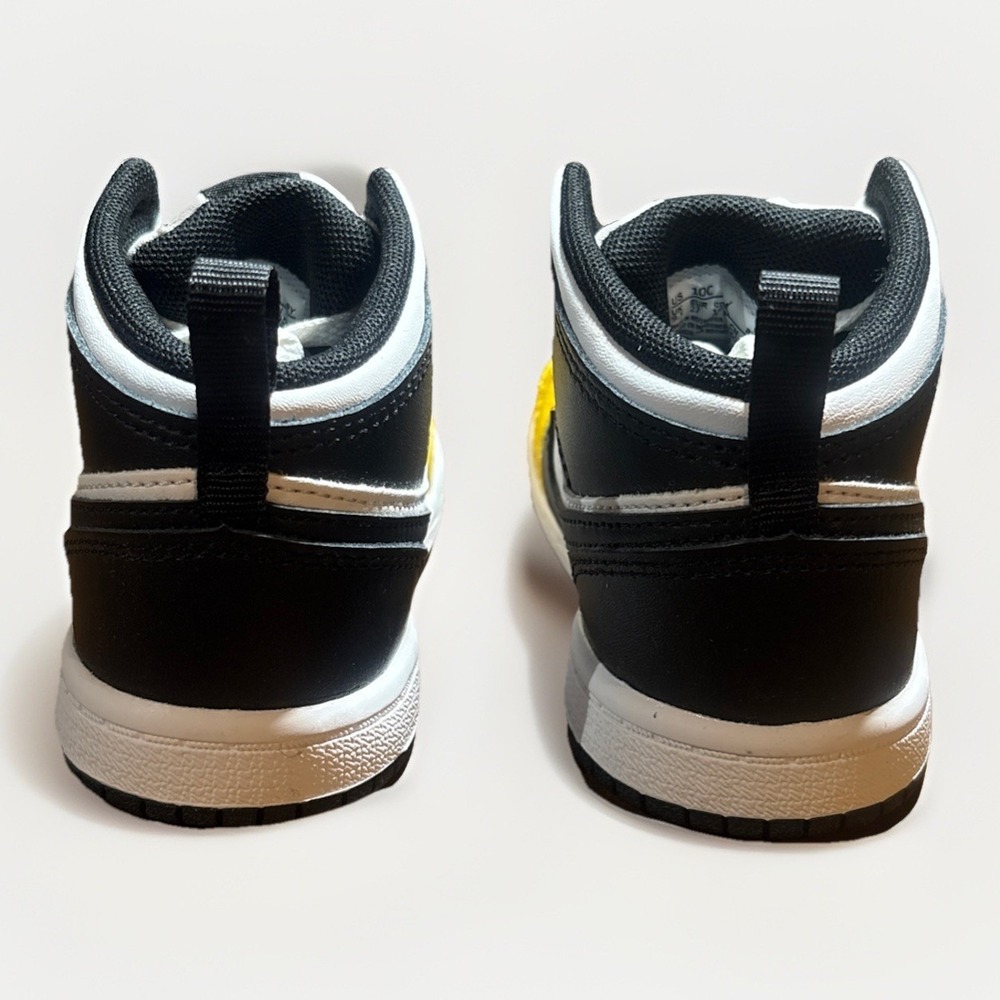 Jordan 1 Mid (TD) Toddlers' Shoes Yellow Ochre-Black-White DQ8425-701 Size 10c - Picture 5 of 9